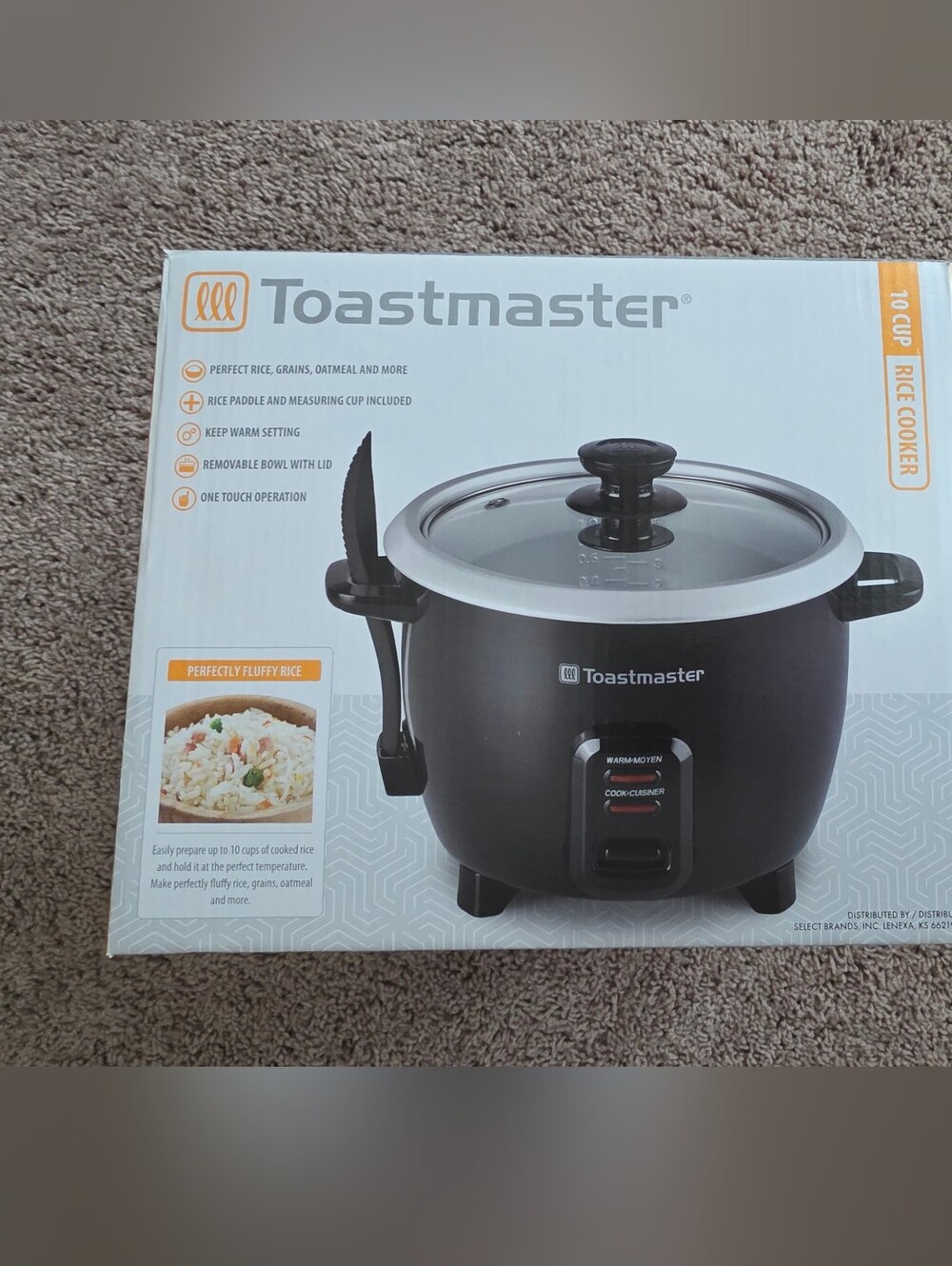 Toastmaster 10-Cup Rice Cooker - Compact Portable Cooker New